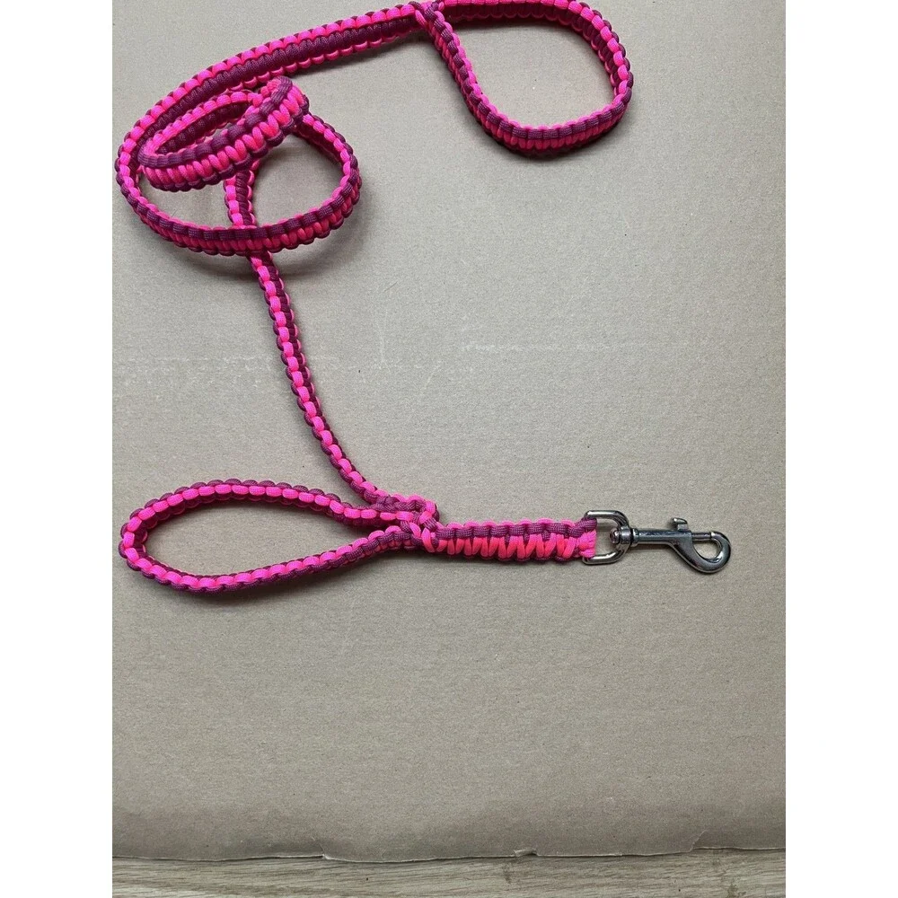 4' Paracord Dog Leash 2-Handle - Standard Leash with Traffic Hold